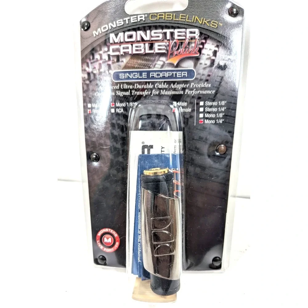 12 Monster Cable Prolink single adapter female mono 1/8